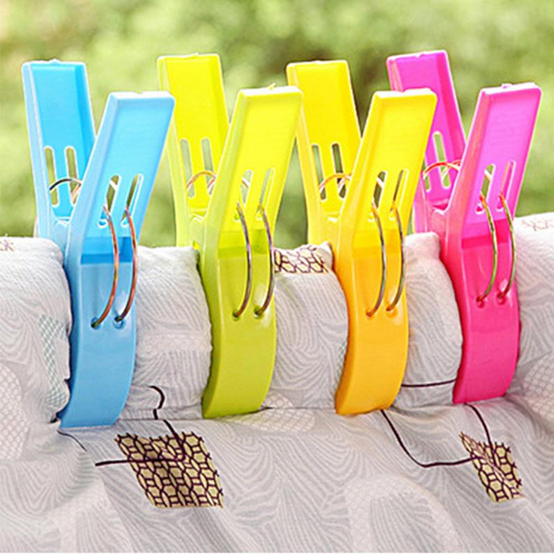 12pcs Spring Clamp Clips Pack Pegs Plastic Laundry Clothespins Hangers WA 