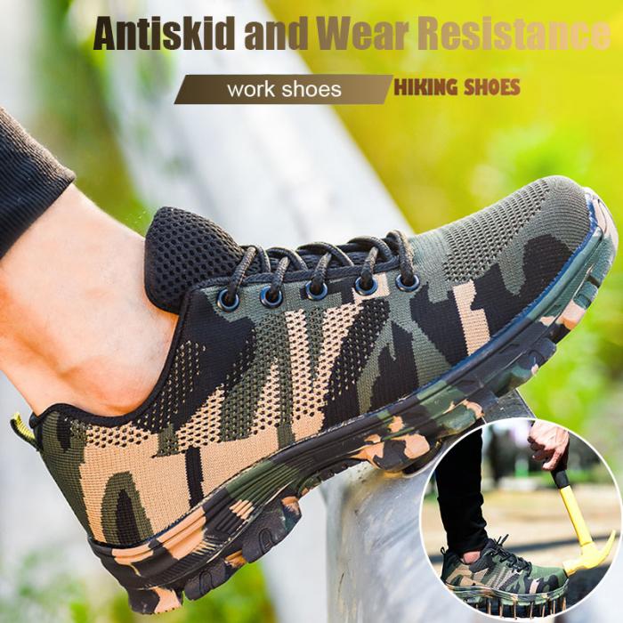 Men's Indestructible Bulletproof Safety Reflective Shoes Steel Toe Work Boots US 