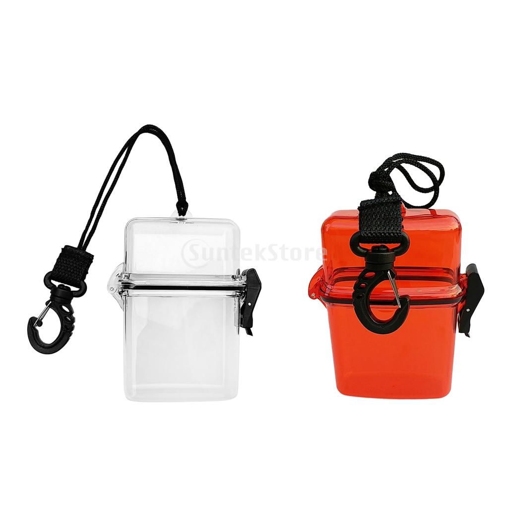 2 Pack Small Waterproof Dry Box Scuba Diving Kayaking Camping Boating Case 
