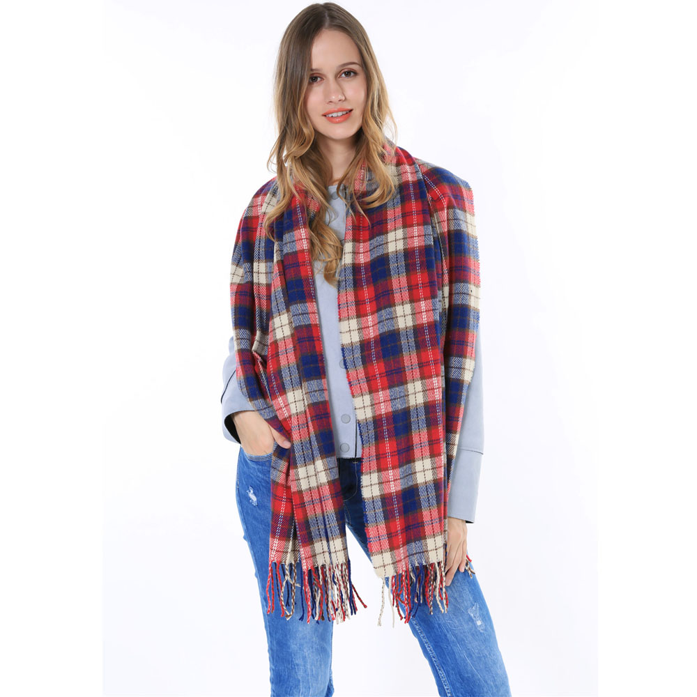 2015 Tassels Pashmina Shawls and Scarves Top Quality Large Scarf Bufandas Red Orange Winter Women font
