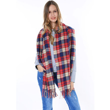 2015 Tassels Pashmina Shawls and Scarves Top Quality Large Scarf Bufandas Red Orange Winter Women Tartan Scarf 170*70cm