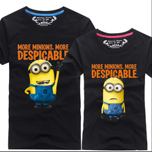 2016 Summer New Despicable Me 2 Minions T Shirt Lovers Clothes O-Neck Short Sleeve Matching Couple T-Shirts Plus Size S-4XL