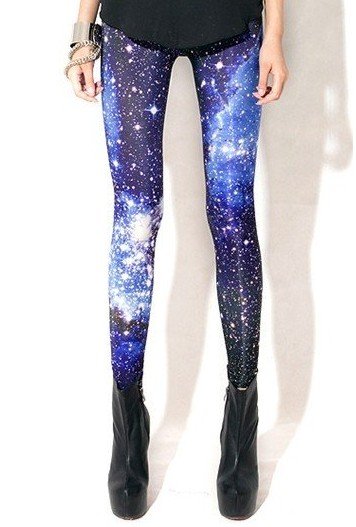 Восток вязание BL-238 мода женщина леггинсы космическая печатные брюки Большой размер XL бесплатная доставка