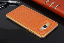 2015 Aluminum Crocodile Leather 5 colors Case For Samsung Galaxy A5 A5000 Cell Phone Hard Case