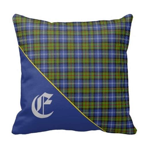 Sick Stylish Scottish Estes Clan font b Tartan b font Monogram Throw Pillow Case Size 45x45cm