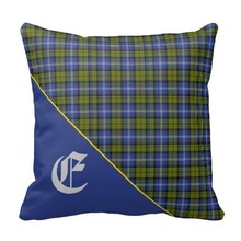 Sick Stylish Scottish Estes Clan Tartan Monogram Throw Pillow Case (Size: 45x45cm) Free Shipping