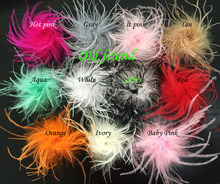 Beautiful Ostrich Feather Puff Flower Feather Circle For Headbands, Clothing, Dress 10pcs/lot