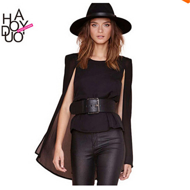 Blusas femininas 2016 новинка тела женщины топы улица мода леди шифон топы блузка длинные черные блузки ну вечеринку одежда
