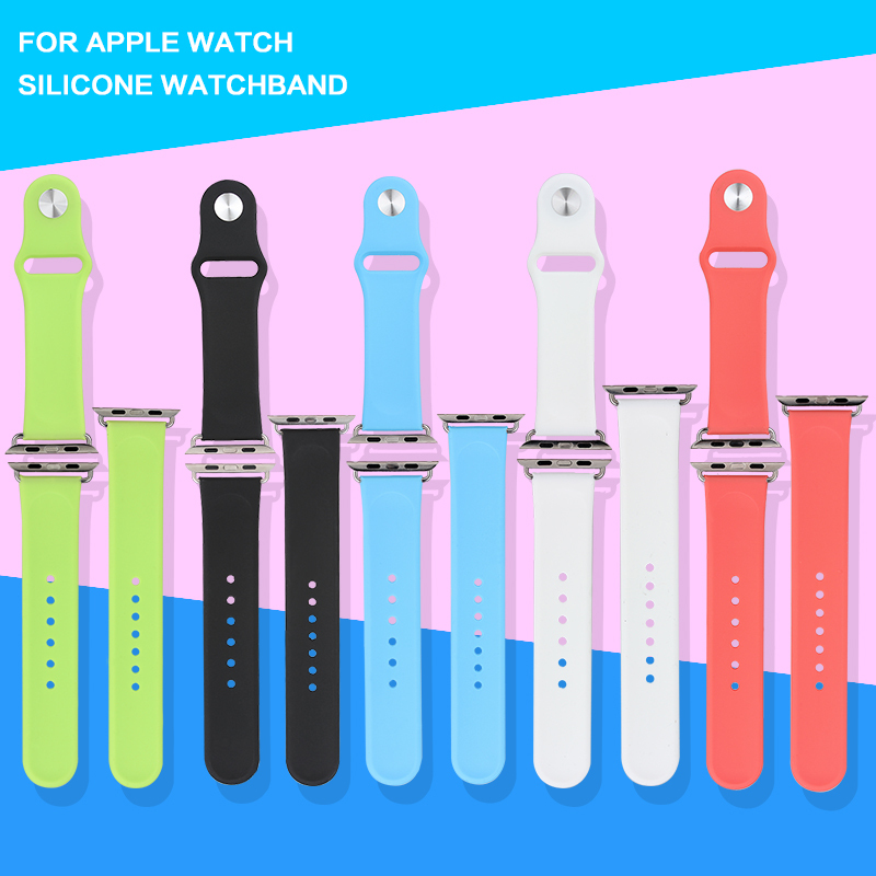 Newest WatchBand For Apple Watch Strap Split Silicone Wrist Band Strap For apple watch 38mm 42mm