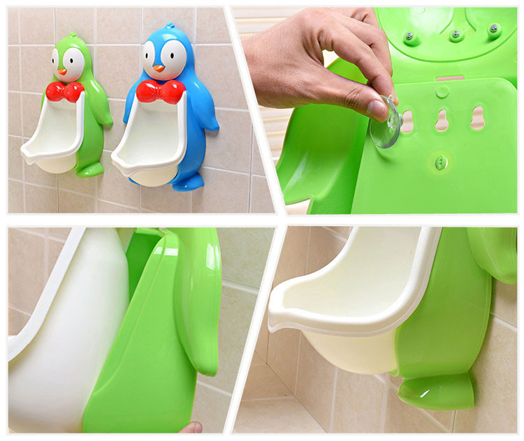 High quality Large cartoon penguin baby potty wall-hung kids toilet portable potty training toilet boys pee trainer child urinal (3)