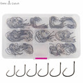 150pcs 7381 High Carbon Steel Fishing Hooks Sea Fishing Sport Circle Bait Fishhooks Set With Box
