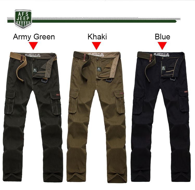 2015 Brand AFS JEEP Men New Pants Autumn Winter Cotton Cargo Casual Pants Pockets Fashion High Quality Mens Slim Pant Size 30~44 (12)