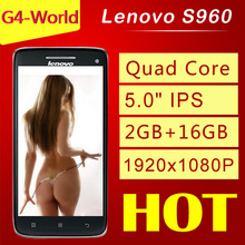 Original Lenovo VIBE X S960 Phone 3G WCDMA Android MTK6589 Quad Core1.5GHz  5.0″IPS 2GB +16GB 13.0MP GPS Bluetooth Muti-language