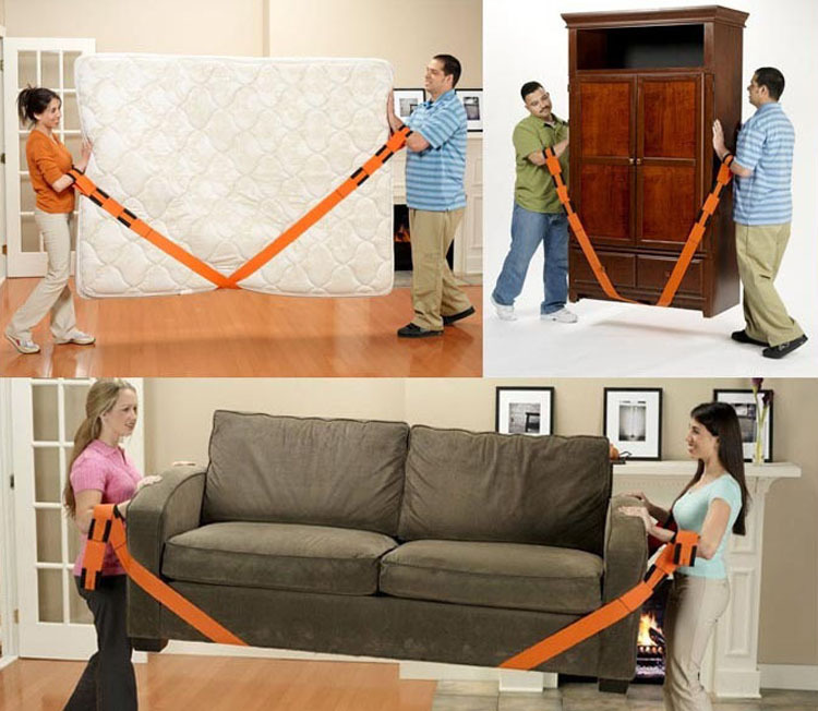 Furniture Moving Straps Orange Carry Lighter Lifting Strap Heavy Duty