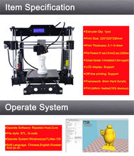 Free shipping High Quality Precision Reprap Prusa i3 DIY 3d Printer kit with 2 Roll Filament