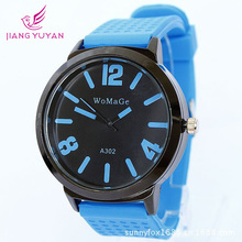 Nuevos relojes hombres deportes lujo marca gran Dial Band pulsera del silicio