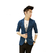 Mens Slim Fit Casual Blazer Jacket designs Latest Designs Coat Wedding Korean Style Three Quarter Sleeve red blazer men K08