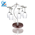 Barware Wine Rack Glass Cup Holder Classic Elegant Bronze Metal Tabletop 6 Wine Glass Display Holder