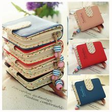 Fashion Girl Purse 6 Colors Choice Polka Dots Leather Zipper Wallet Multiple Cards Holder Wallet B9065