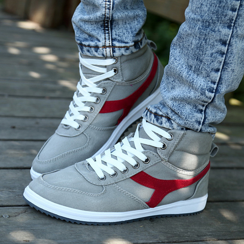 2015 high top canvas fashion men shoes casual breathable flats adult male loafers sneakers size 39