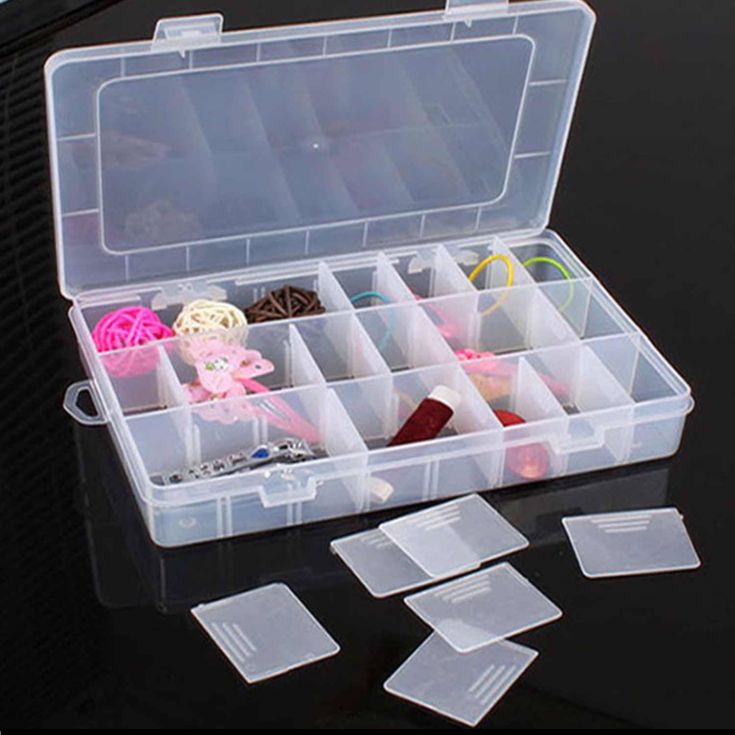 DIY Removable Compartments plastic Pill Container Jewelry Bead Craft