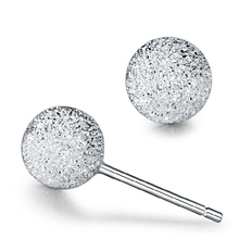Wholesale Trendy Silver Plated Earrings Bijoux Fashion 4/5/6mm Small Matte Bead Stud Earrings For Women Fine Jewelry