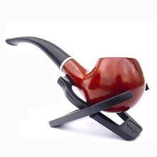 sale 80pcs lot Classic Wooden Smoking Tobacco Pipe with Pouch and Stand hot top