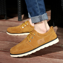 Winter Nice Genuine Leather Casual Flat Shoes Men Thermal Khaki Fashion Europe Style Brand New Lace-up PVC Jogging Street Shoes