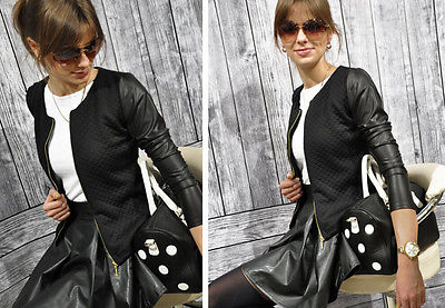 2015 Black White Colors Fashion New Slim Ladies Women Suit Coat Jacket Zipper womens winter jackets