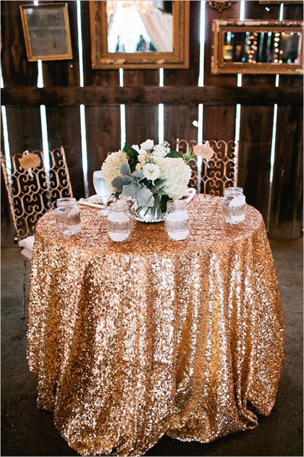 48'' 132'' Round Choose Your Size Gold Sequin Tablecloth Wholesale
