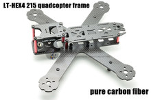 DIY mini drone pure carbon fiber racing quadcopter frame LT HEX4-215 X215 frame body and wing arms integrally molded unassembled