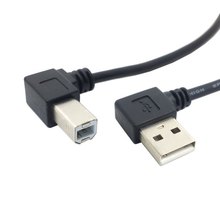 100pcs Left Angled USB 2.0 A Male to Left Angled B type Male 90 degree Printer Scanner Cable 20cm,Free Shipping by FedEx