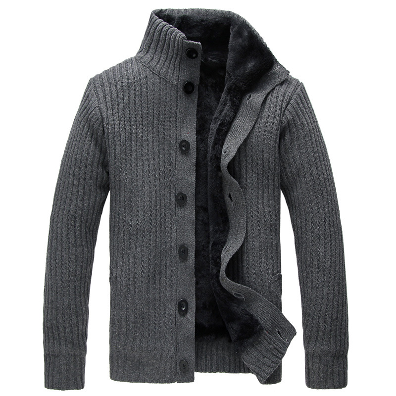 You are here Men's Casual Slim Full Zip Thick Knitted Cardigan Sweaters with Pockets