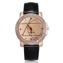 2016 New Rhinestones Watches Women Luxury Brand Womage Fahsion and Casual Ladies Watch Analog Leather Strap