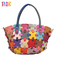 New 2014 Women Leather Handbags Patchwork Designer Brand Fashion