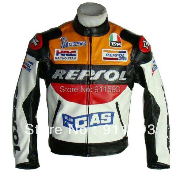 Moto GP font b motorcycle b font REPSOL font b Racing b font Leather font b