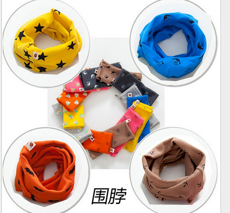 2015 new wool warm baby scarf bear star beard anchor pure color kids scarf boys collar girls collar children neckerchief