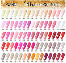 CANNI 140 Colors Gel Paint Solid Pure Glitter UV Soak Off Gel Builder Gel Nail Art
