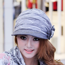 2014 Newly autumn and winter warm lace flower beret cap for women fashion top quality cotton