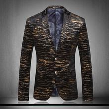 New winter High quality men blazer slim fit 2015 men suit flower color matching leisure jacket