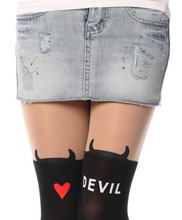 New Fashion Black Eiffel Tower Cat Tail Patchwork Totoro Velvet Tattoo Women Tights Pantyhose Sexy Thin