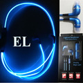 Retail Box LED Earphone EL Luminous LED Eaphones EL Glow In the Dark Sport Stereo In