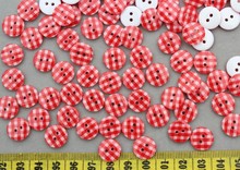 800pcs Resin chequer red Round sewing Buttons 2 holes 13mm bulk-you pick color