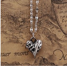 2015 Valentine’s Day hotselling fashion Gothic jewelry,Scar injured Heart Pendant Titanium steel necklace,Men Jewelry,2241
