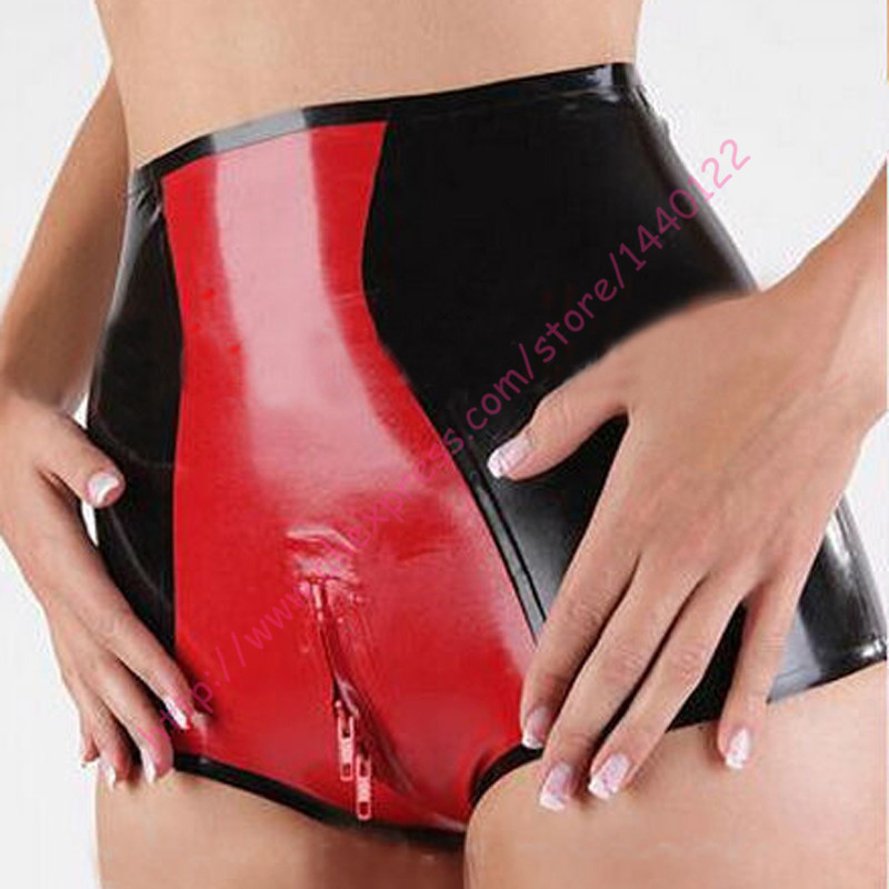 Details about  / Ladies Latex-Look Panty with Zipper Hotpants Shorts Black #UW299