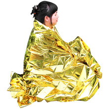 Emergency Blanket Survival Rescue Curtain Outdoor Life-saving Tent military Silver Gold