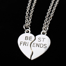 New collier choker necklace heart pendant pieces broken two best friend friendship forever women necklace jewelry