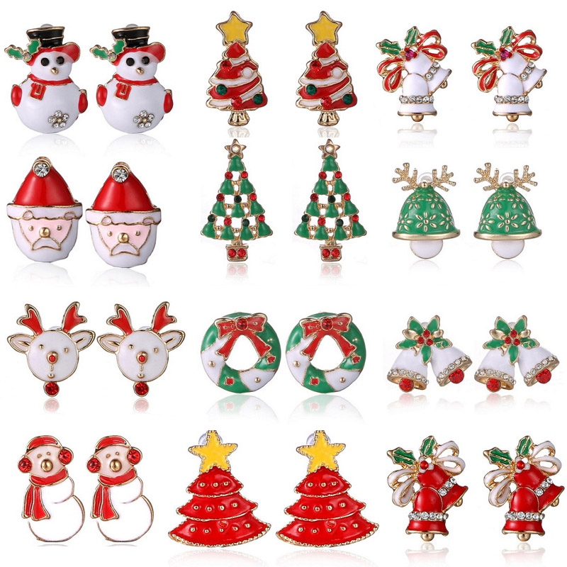 New Fashion Women Santa Claus Snowman lovely Tree Bell Christmas Jewelry Christmas font b Earring b