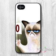 For iphone 4/4s 5/5s 5c SE 6/6s plus ipod touch 4/5/6 back skins mobile cellphone cases cover Funny Grumpy Cat Score Card Zero