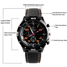 2015 New Fashion Silicon Sports Wrist Watch Mens Racer Sports Military Pilot Aviator Army Style Unisex